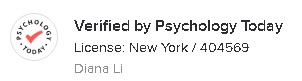 Verified by Psychology Today. License: New York 404569. Diana Li.